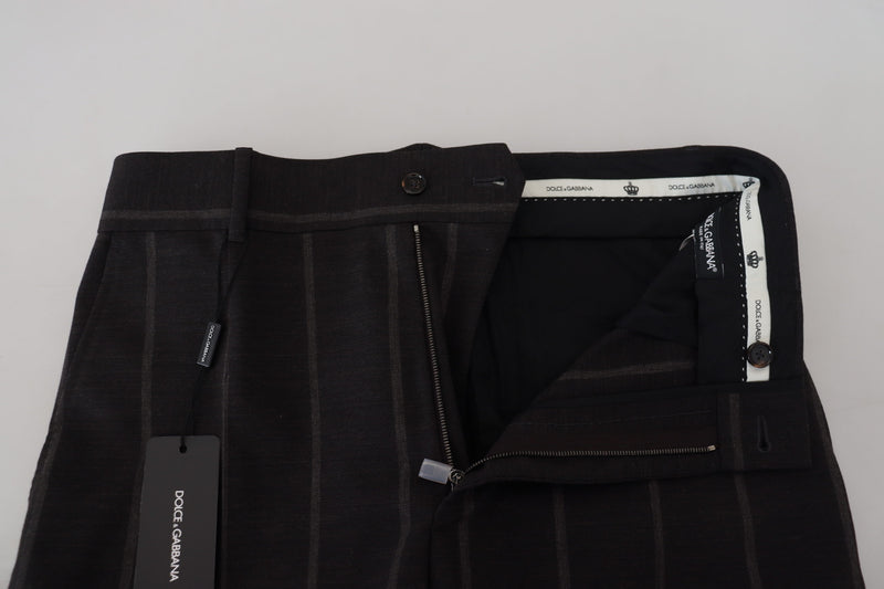 Pantaloni formali da uomo stile chino in lana nera Dolce & Gabbana
