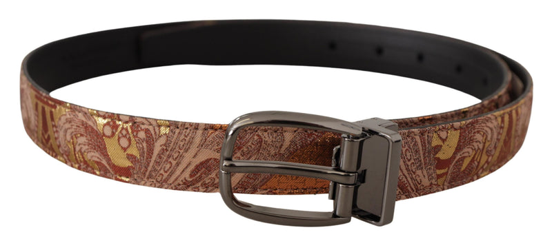 Cinto Dolce & Gabbana de couro multicolorido em relevo com fivela de metal preto