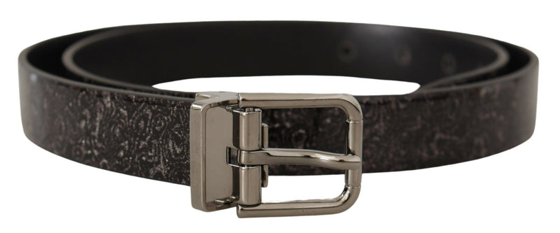 Ceinture Vernice à boucle en cuir verni noir pailleté Goccia Dolce & Gabbana