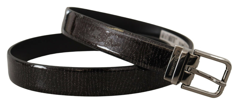 Cintura Dolce & Gabbana in pelle Vernice nera con fibbia in metallo