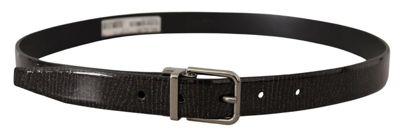 Cintura Dolce & Gabbana in pelle Vernice nera con fibbia in metallo