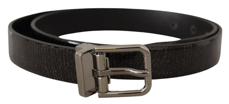Cintura Dolce & Gabbana in pelle Vernice nera con fibbia in metallo