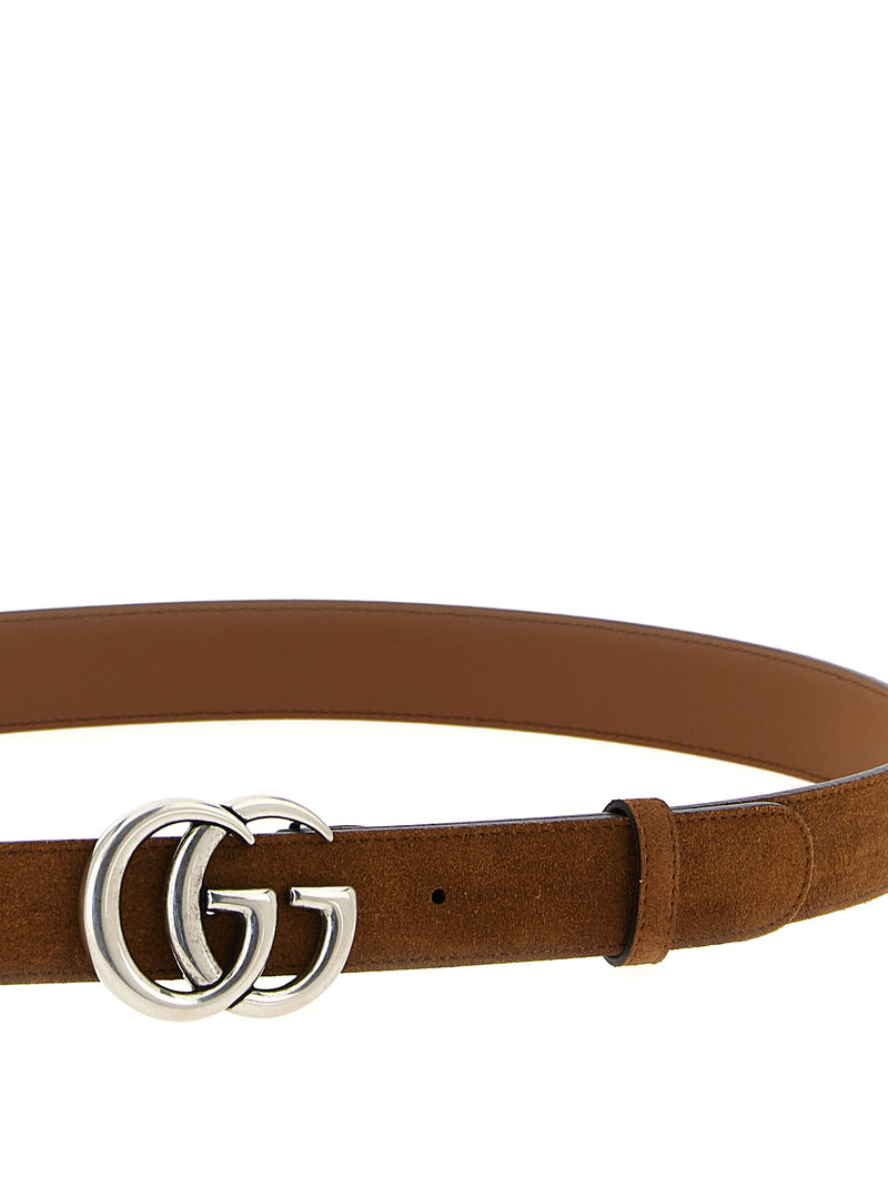 Gucci Gg Marmont Belt - Suede Buckle | Urbalenti™ NYC