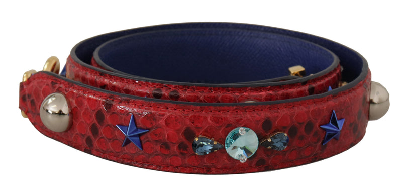 Correa para hombro de piel exótica roja con cristales de Dolce & Gabbana