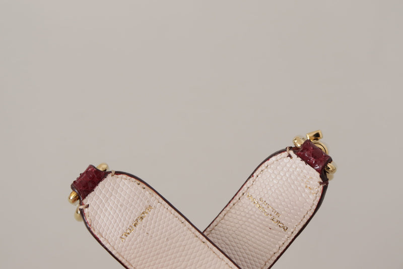 Alça de ombro para bolsa Dolce & Gabbana de couro bordô com cristais