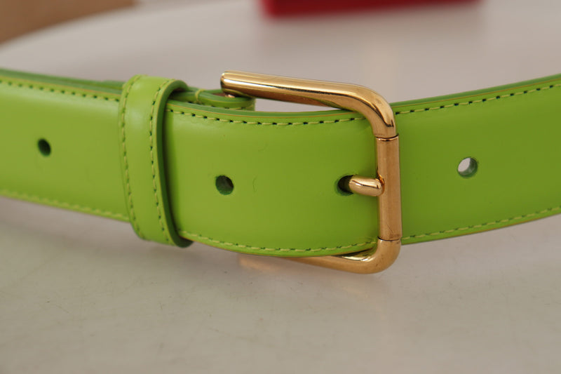 Cinto Dolce & Gabbana verde de couro com bolsa micro Devotion Heart e fones de ouvido