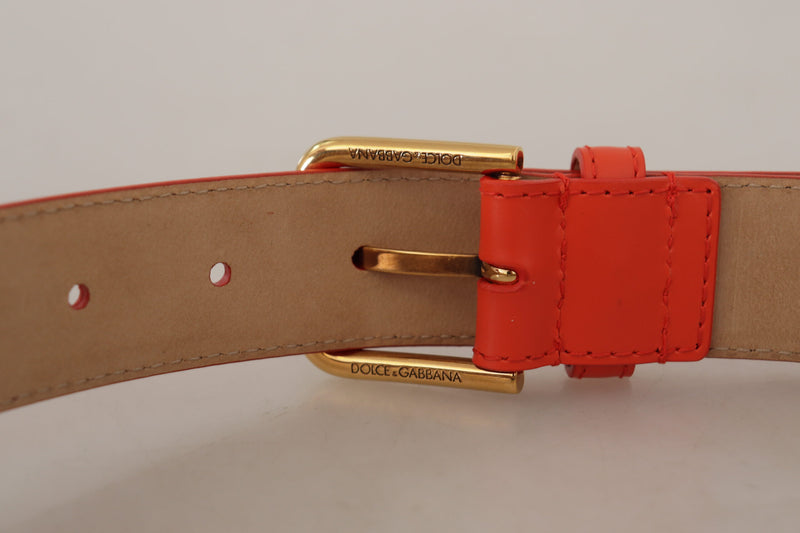 Casque à ceinture Dolce & Gabbana en cuir orange avec micro-sac Devotion en forme de cœur
