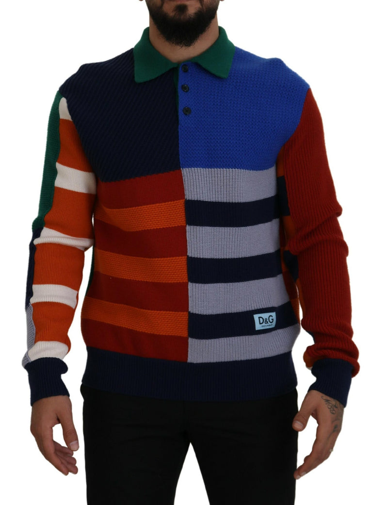 Maglione pullover in lana a righe multicolori Dolce & Gabbana