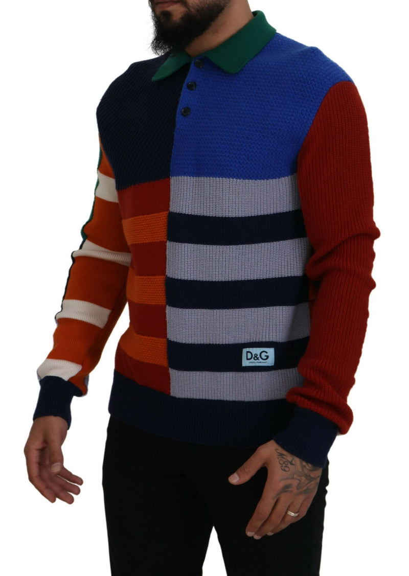 Maglione pullover in lana a righe multicolori Dolce & Gabbana