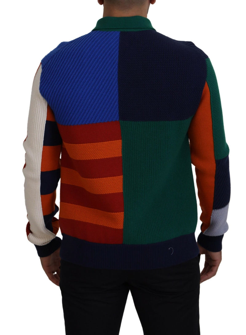 Maglione pullover in lana a righe multicolori Dolce & Gabbana