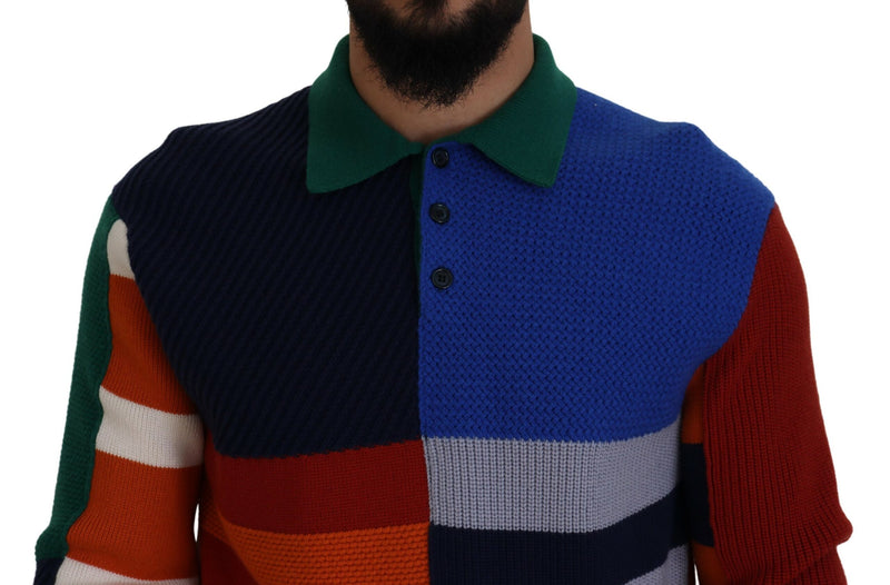 Maglione pullover in lana a righe multicolori Dolce & Gabbana