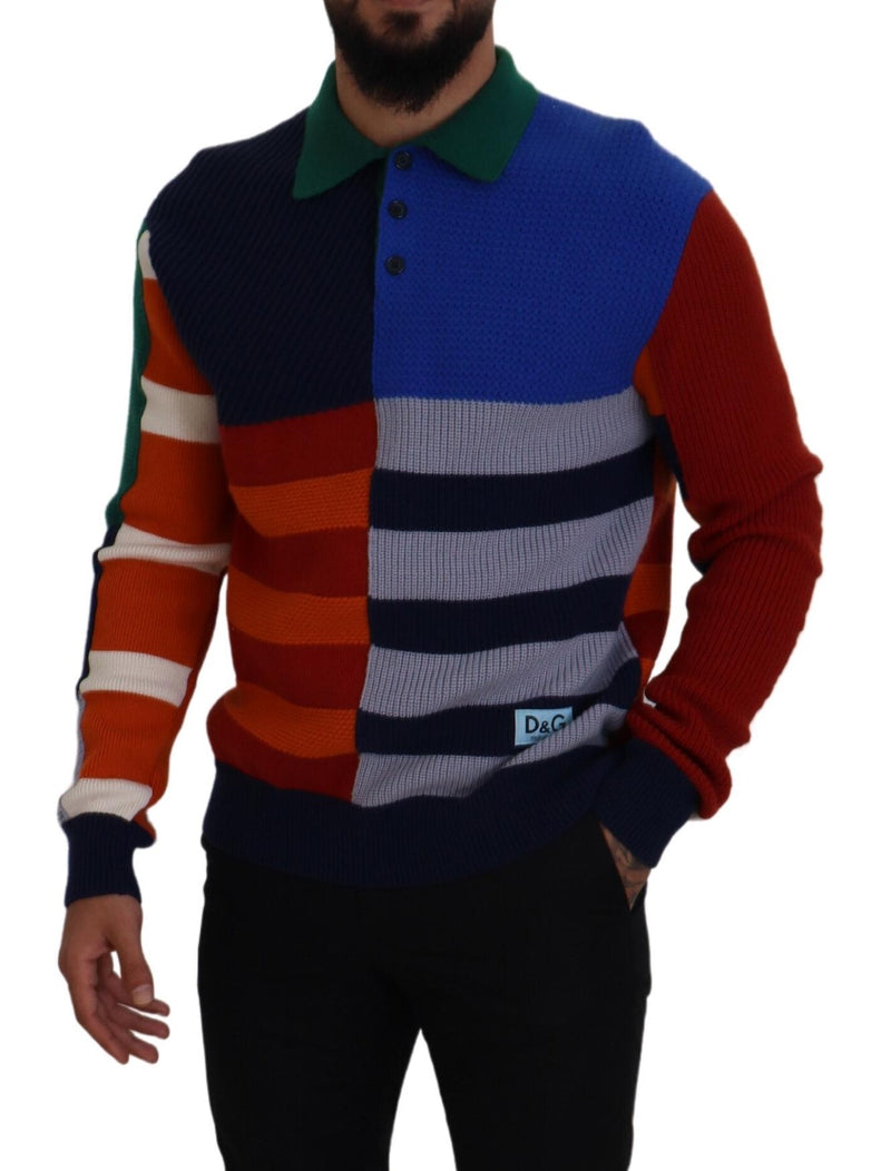 Maglione pullover in lana a righe multicolori Dolce & Gabbana