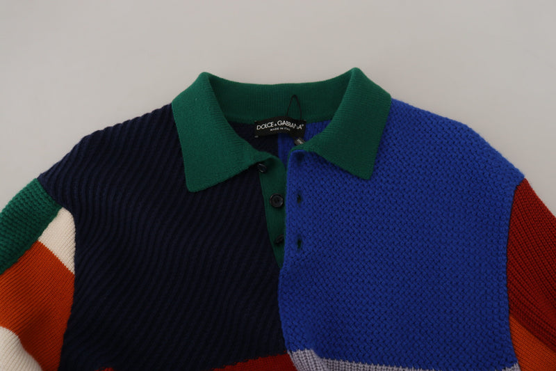 Maglione pullover in lana a righe multicolori Dolce & Gabbana