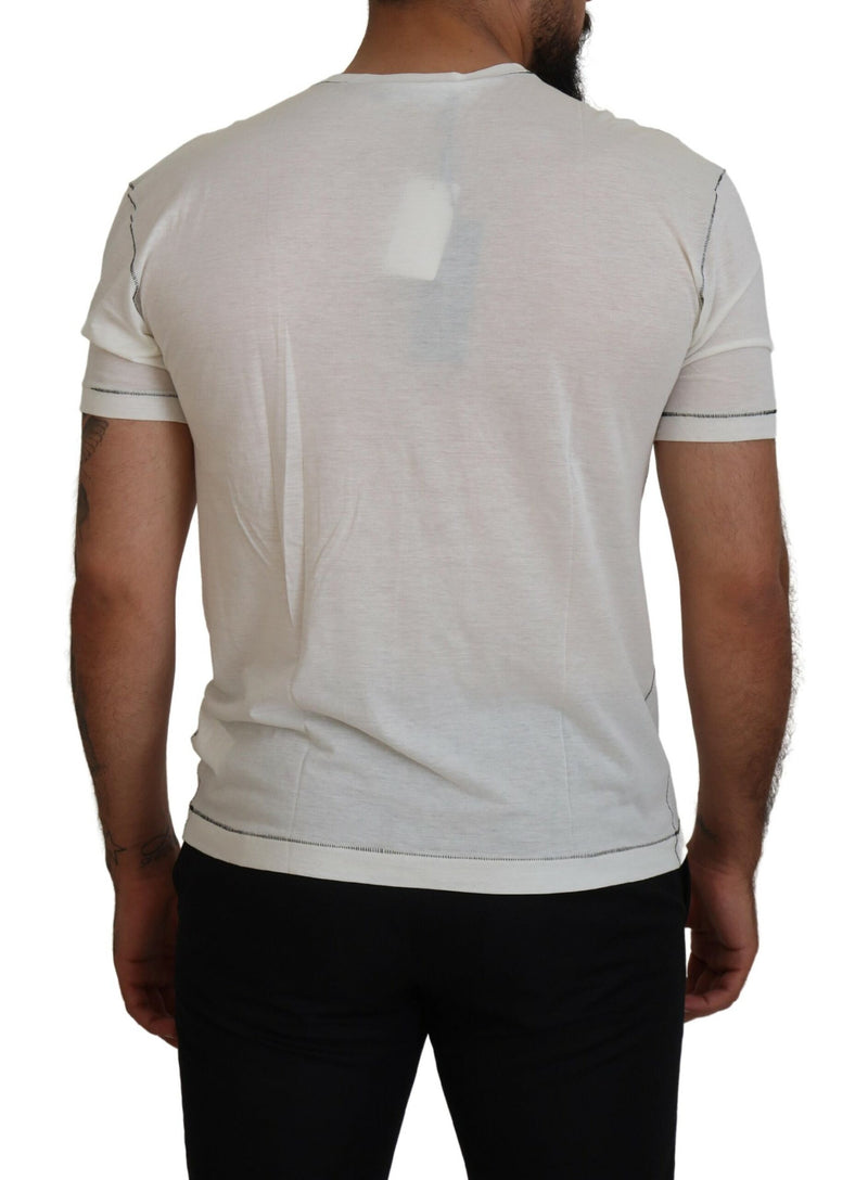 T-shirt da uomo Dolce & Gabbana bianca stampata a maniche corte