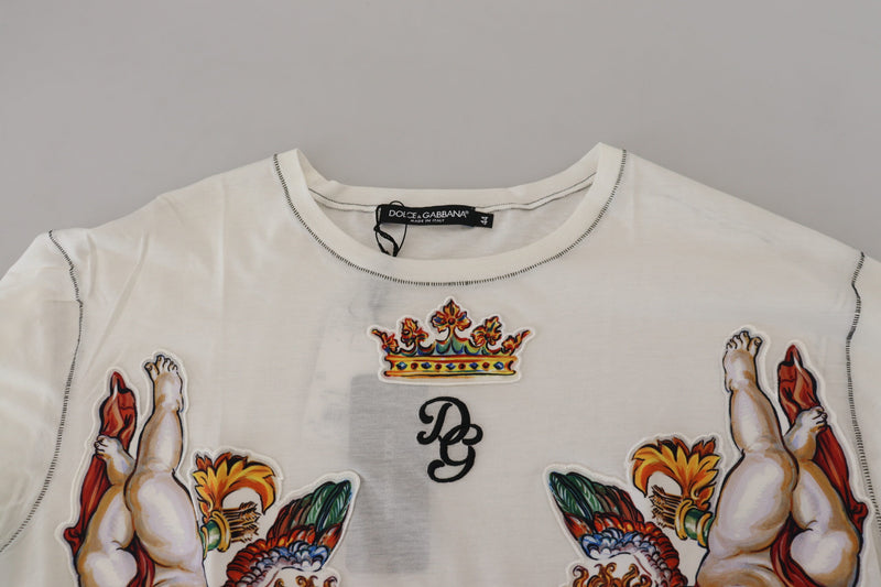 T-shirt da uomo Dolce & Gabbana bianca stampata a maniche corte
