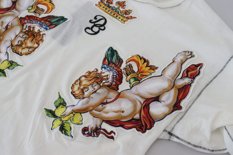 T-shirt da uomo Dolce & Gabbana bianca stampata a maniche corte
