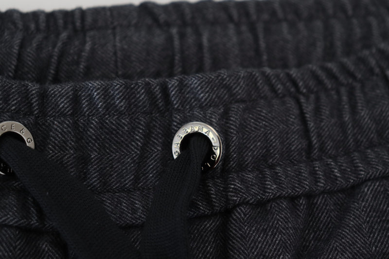Dolce & Gabbana Grey Cotton Tapered Cotton Pants