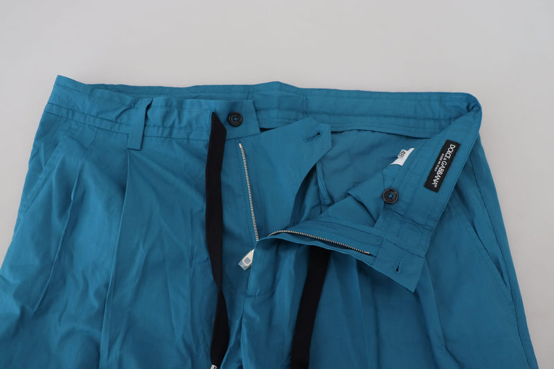 Pantaloni chino in cotone blu Dolce & Gabbana