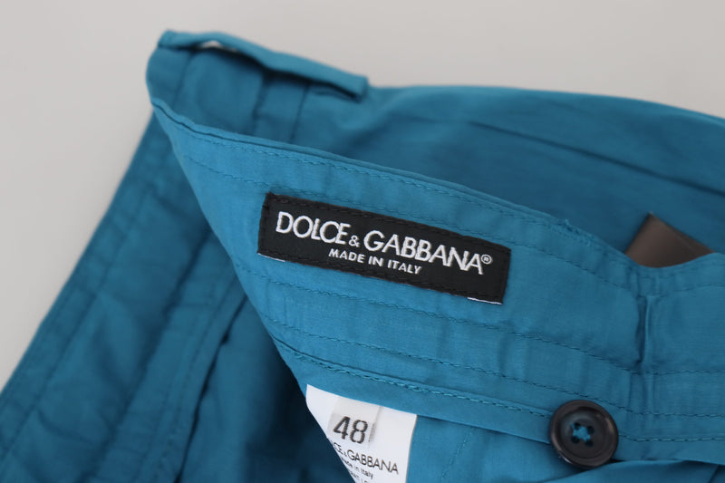 Pantaloni chino in cotone blu Dolce & Gabbana