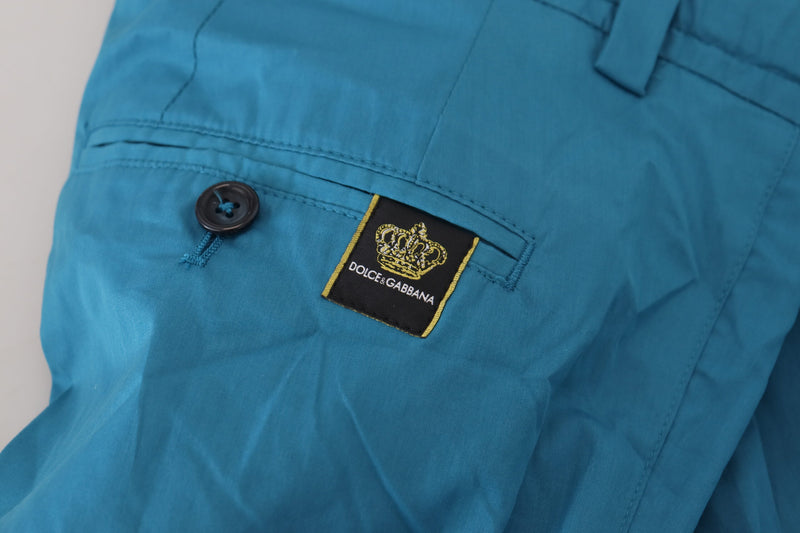 Pantaloni chino in cotone blu Dolce & Gabbana