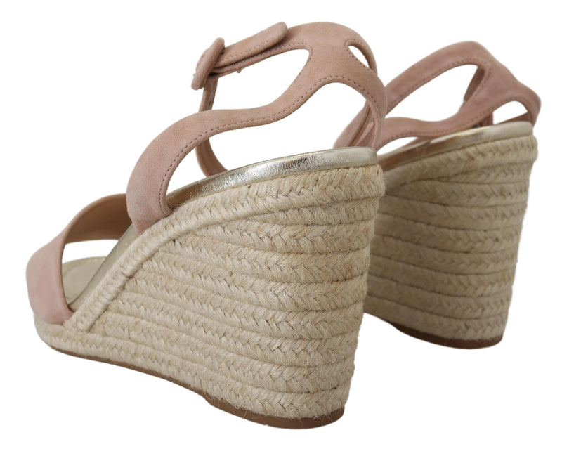 Prada Sandalias de ante rosa con tira al tobillo