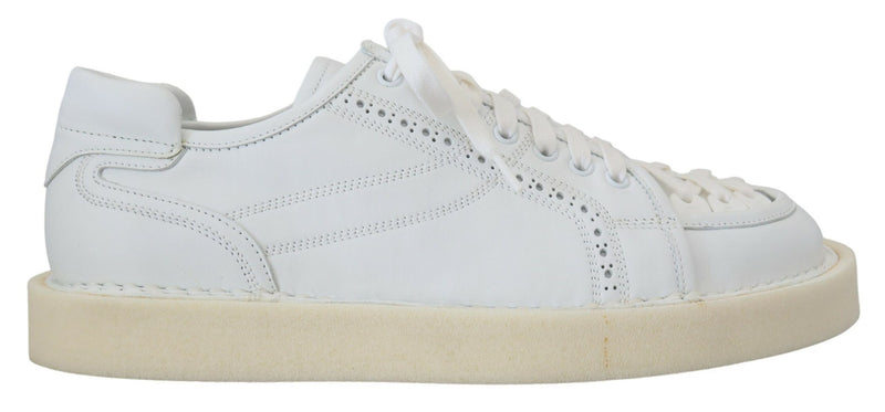 Baskets Oxford basses décontractées en cuir blanc Dolce & Gabbana