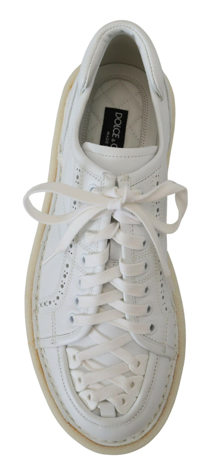 Baskets Oxford basses décontractées en cuir blanc Dolce & Gabbana