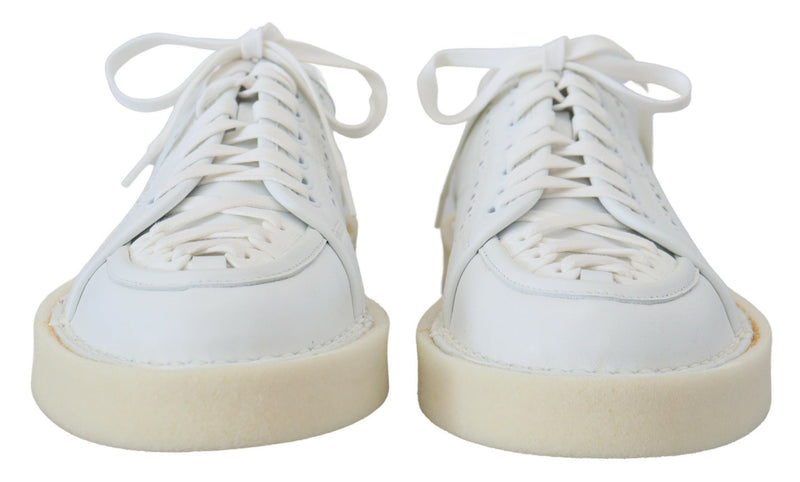 Baskets Oxford basses décontractées en cuir blanc Dolce & Gabbana