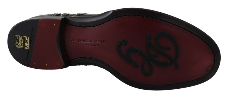 Dolce & Gabbana Zapatos Derby de vestir de piel negra con tachuelas