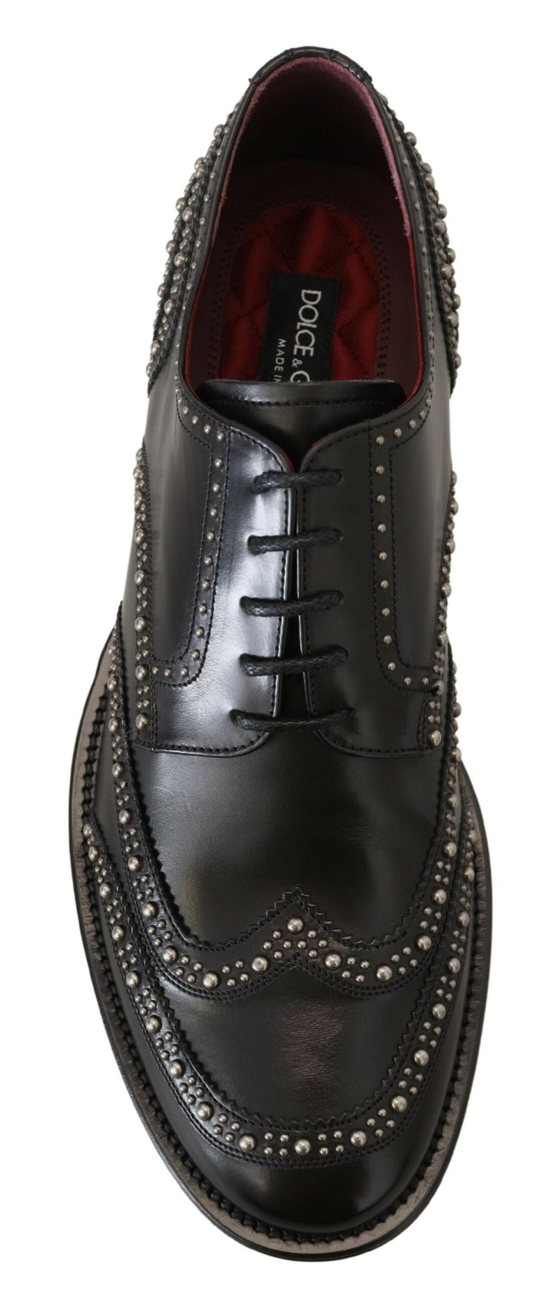 Dolce & Gabbana Zapatos Derby de vestir de piel negra con tachuelas