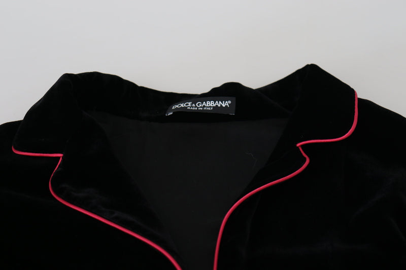 Blazer ceinturé noir à boutons Dolce & Gabbana, veste en viscose