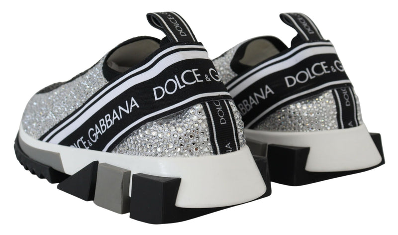 Zapatillas Sorrento plateadas con pedrería Dolce & Gabbana