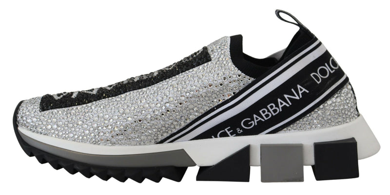 Zapatillas Sorrento plateadas con pedrería Dolce & Gabbana