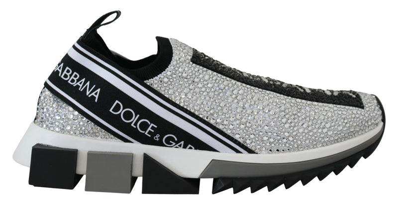 Zapatillas Sorrento plateadas con pedrería Dolce & Gabbana