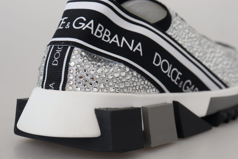 Zapatillas Sorrento plateadas con pedrería Dolce & Gabbana
