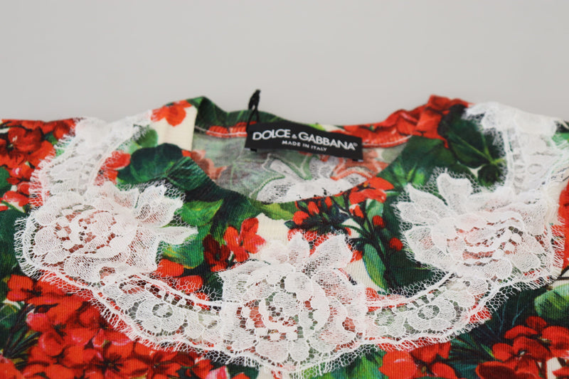 Gilet smanicato bianco in lana con pizzo floreale Dolce & Gabbana