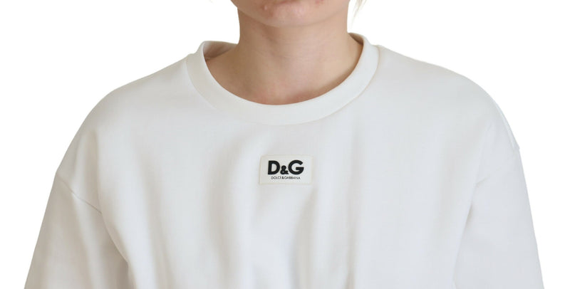 T-shirt blanc en coton extensible style corset Dolce & Gabbana