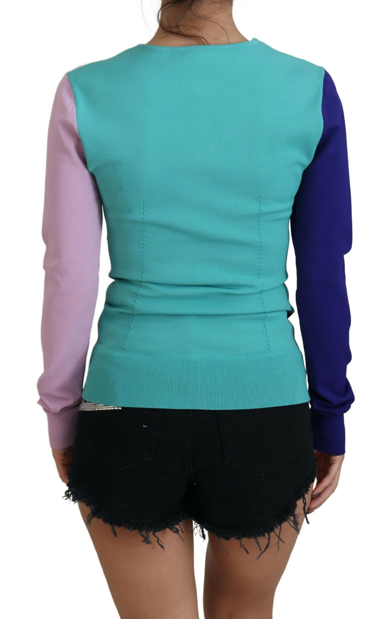 Maglione multicolore in viscosa con scollo a V e maniche lunghe Dolce & Gabbana