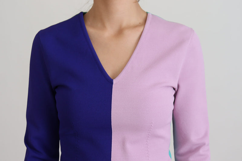 Maglione multicolore in viscosa con scollo a V e maniche lunghe Dolce & Gabbana