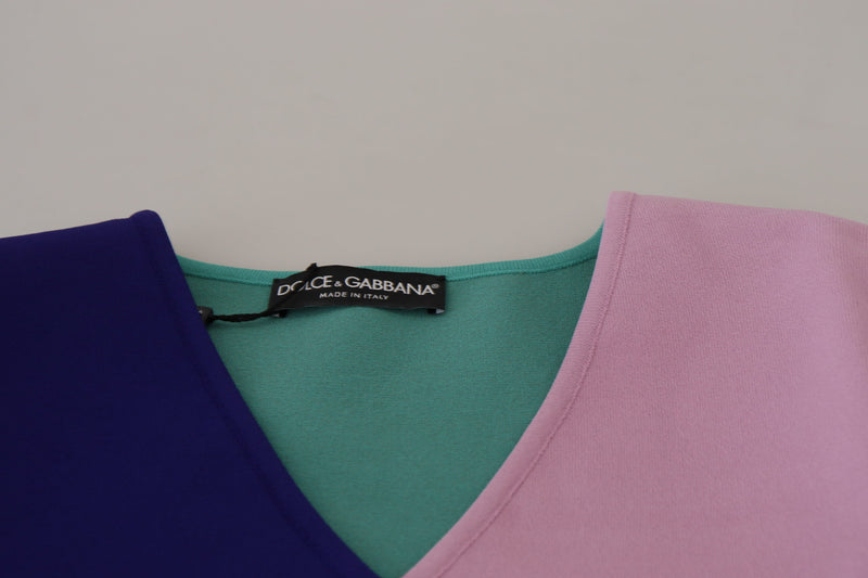 Maglione multicolore in viscosa con scollo a V e maniche lunghe Dolce & Gabbana