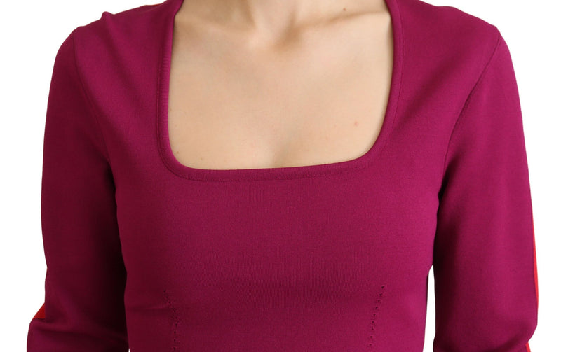 Suéter multicolorido de viscose com decote quadrado Dolce & Gabbana