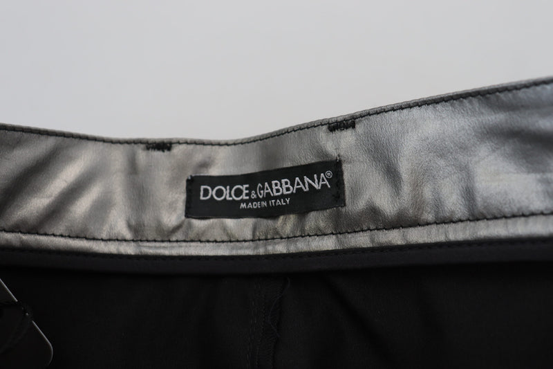 Dolce & Gabbana Pantaloni skinny argento metallizzato a vita alta