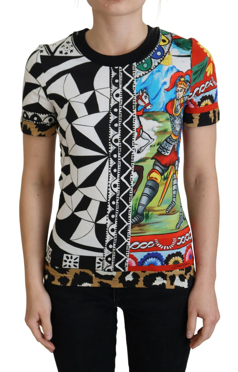 Dolce & Gabbana Camicia top esclusiva da donna multicolore con stampa