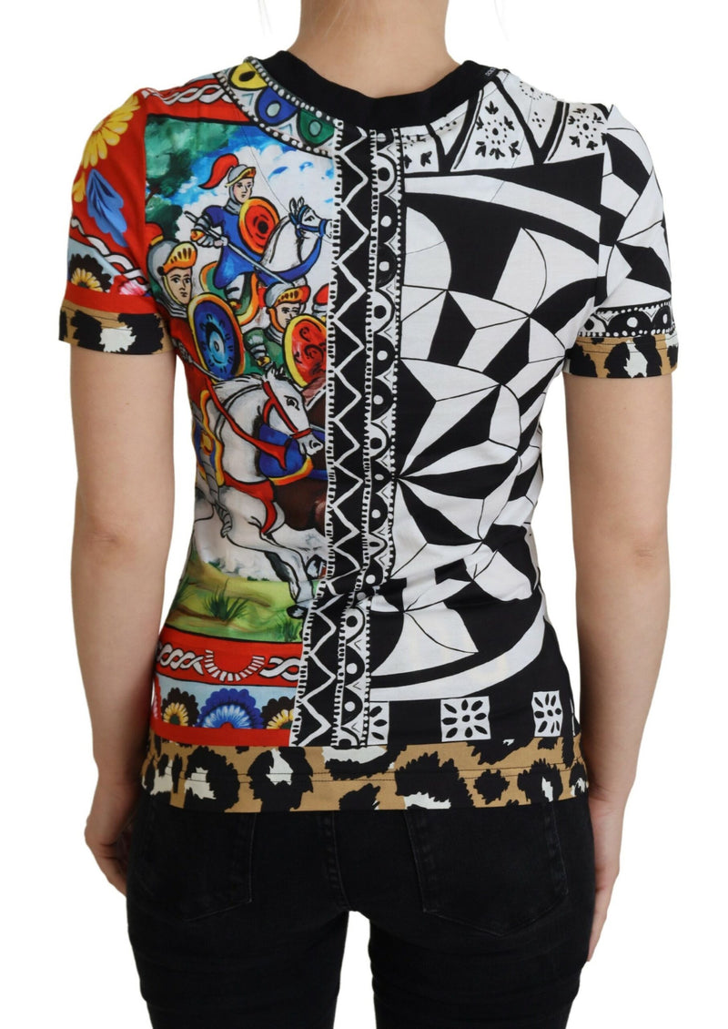 Dolce & Gabbana Camicia top esclusiva da donna multicolore con stampa