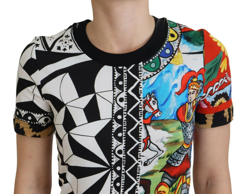 Dolce & Gabbana Camicia top esclusiva da donna multicolore con stampa