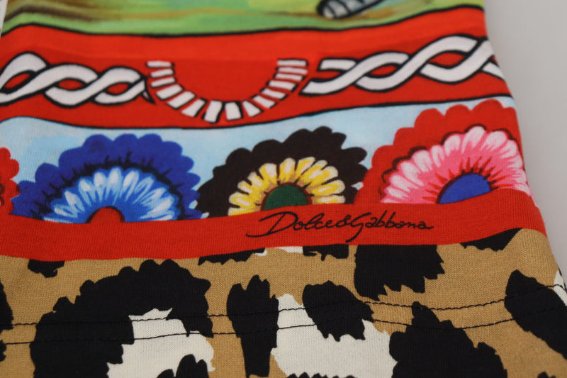 Dolce & Gabbana Camicia top esclusiva da donna multicolore con stampa