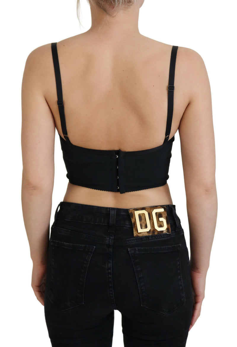 Top corpete cropped rosa com estampa de leopardo Dolce & Gabbana
