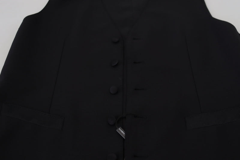 Chaleco formal de lana virgen gris oscuro de Dolce & Gabbana