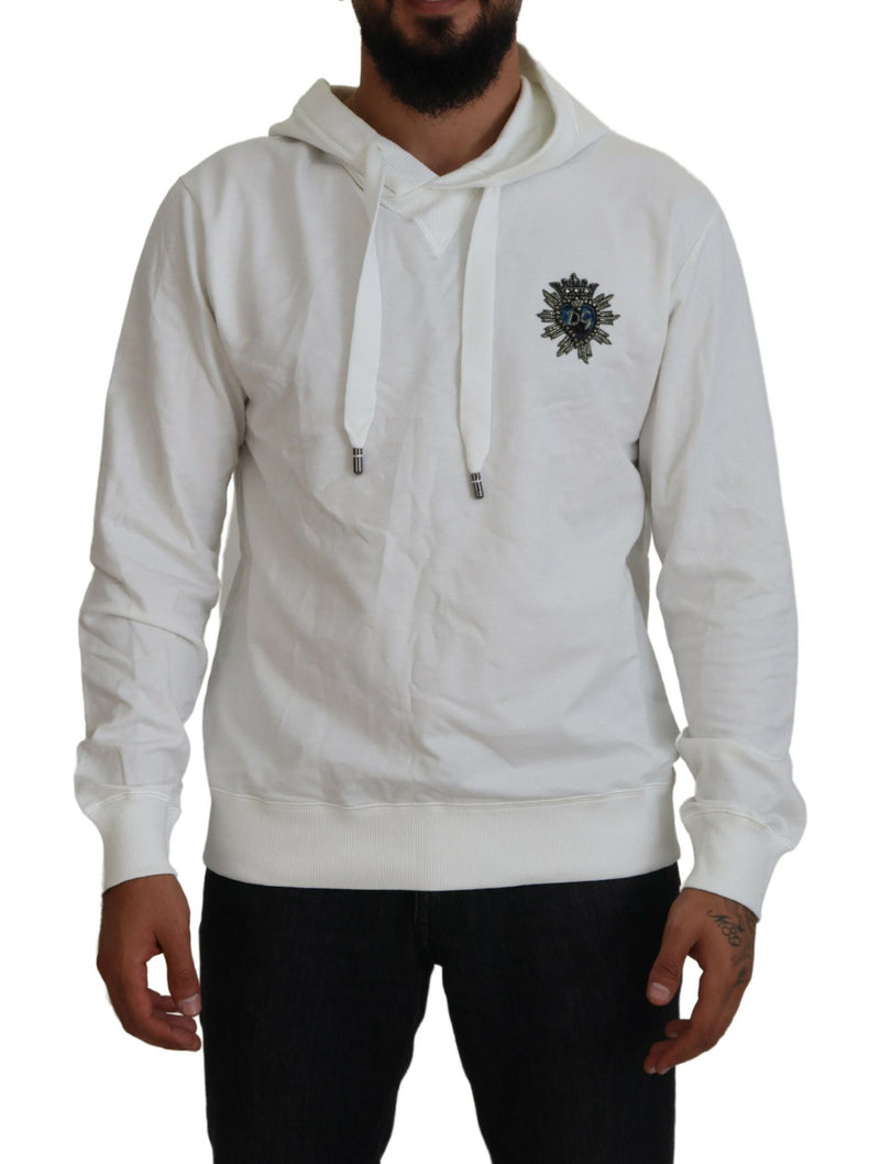 Sweat à capuche Dolce & Gabbana blanc en coton avec logo