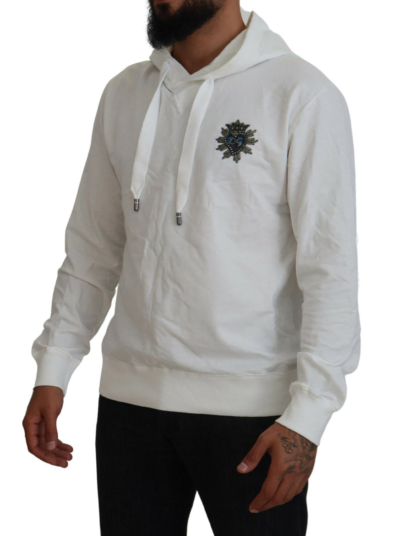 Sweat à capuche Dolce & Gabbana blanc en coton avec logo